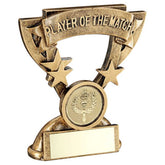 BRZ/GOLD PLAYER OF THE MATCH MINI CUP WITH PLATE (1in CENTRE) - 3.75in